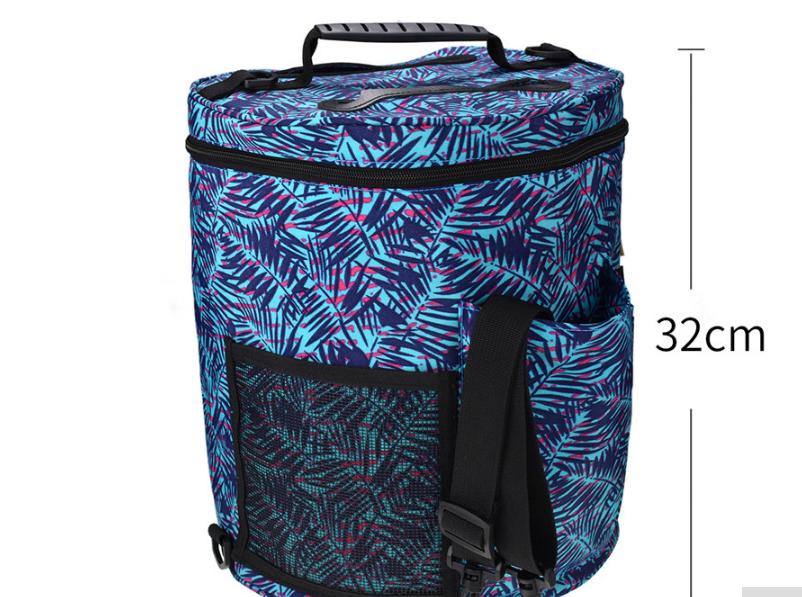 DIY Craft Storage Knitting Yarn Storage Bag Case Yarn Drum Women's Crochet Hook Thread Pouch Round Periwinkle Knitting Crochet