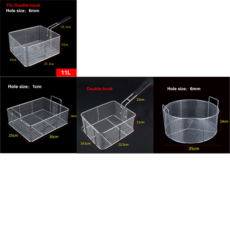 Stainless steel frying basket net French fries basket frying frame square oil control filter frying basket dense frying screen