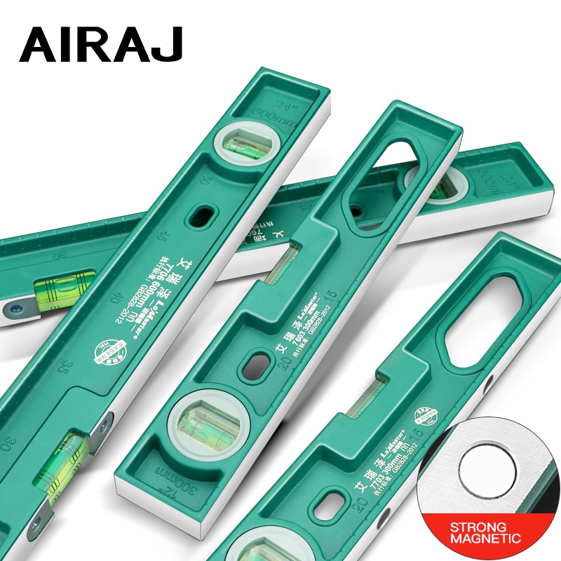 Airaj magnetische waterpas , 300mm, hoge precisie balansbalk, gietijzeren hendel met waterpas, liniaal met hoog draagvermogen