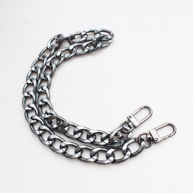 Metal Purse Chain Strap Vervanging Solid Chain Handtas Schoudertas 13.55Mm Breed Diy Ketting Accessoires Goud/Zilver/gun Zwart: Black / 30cm