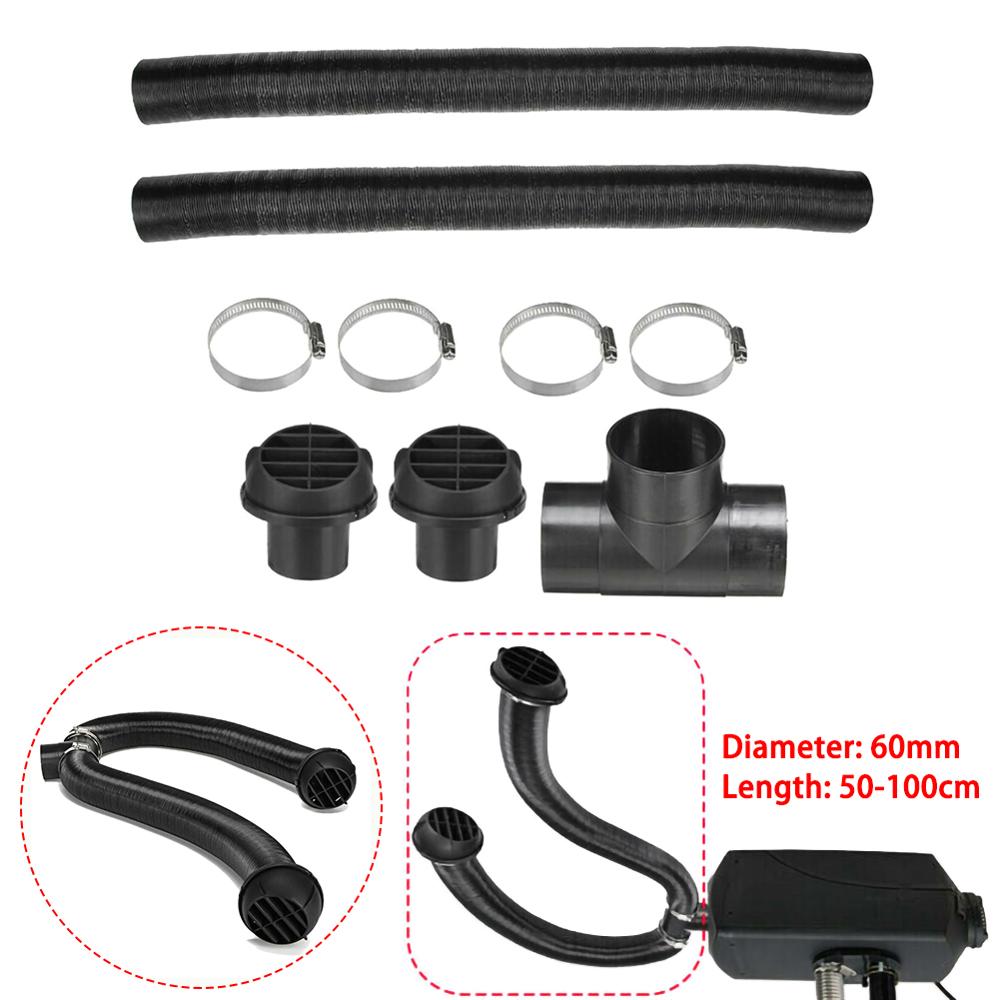 60mm Heater Pipe Duct T Piece Warm Air Outlet Vent Hose Clips For Webasto: Default Title