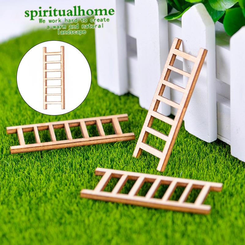 Emulatie Mini Ornament Hout Fee Tuin Beeldje Gazon Ornamenten Miniatuur Ambachtelijke Miniatuur Standbeelden Trappen Dollhouse Kids