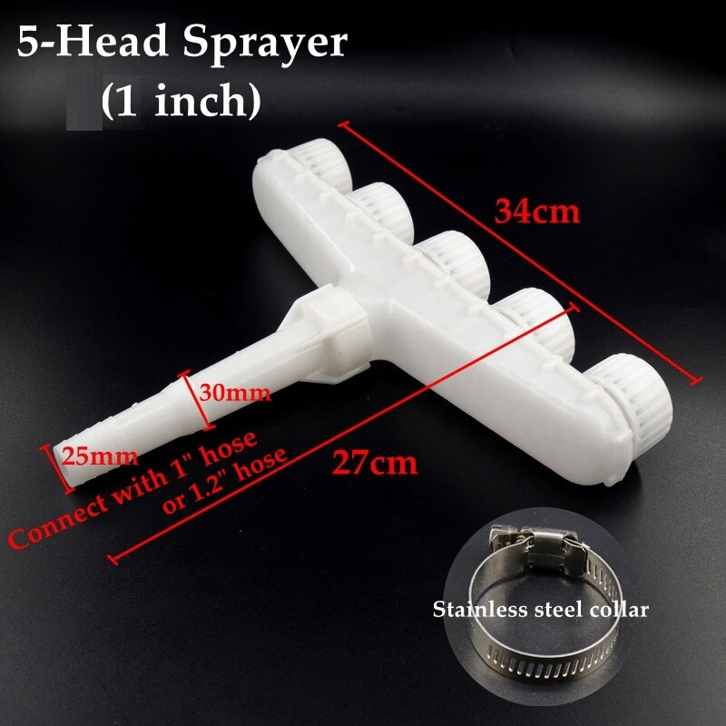 1PC Home Garden Lawn Sprinklers Water Large Flow Watering Agriculture Atomizer Greenhouse Farm Vegetable Irrigation Spray: 5-head 1in