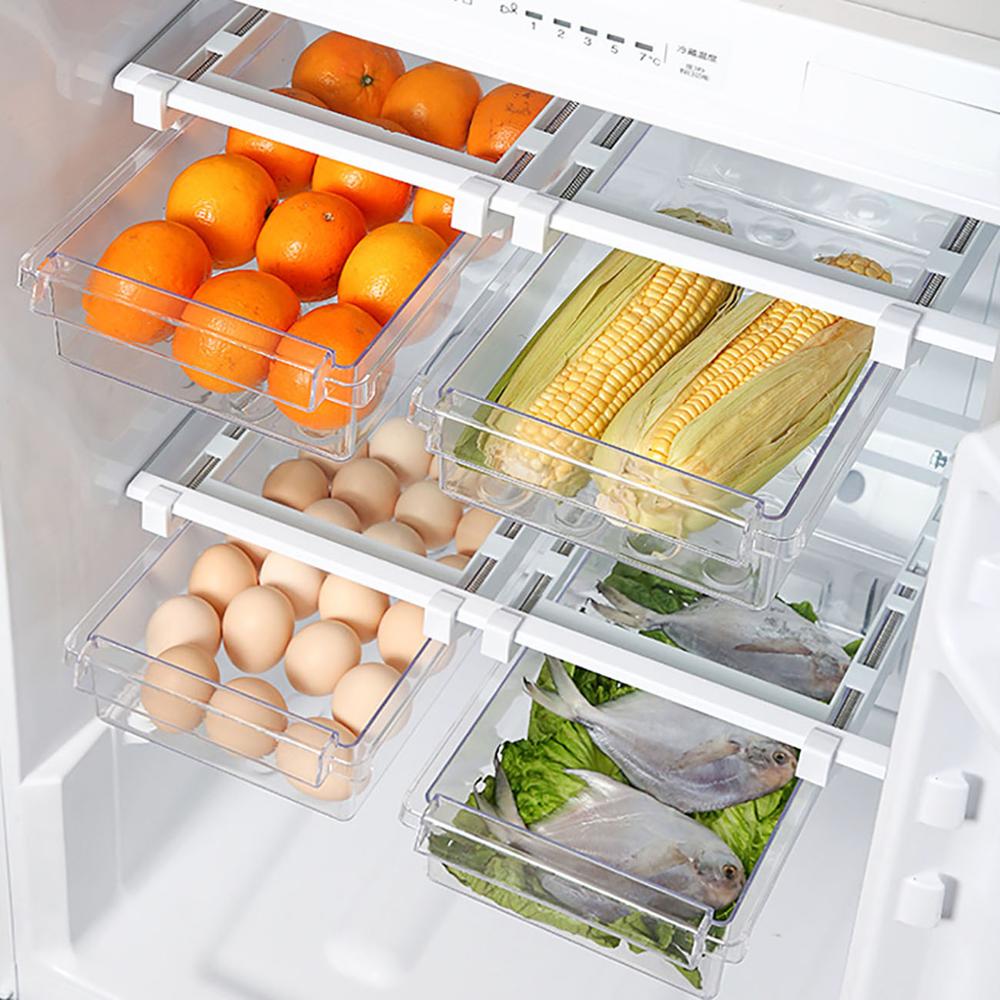 1pc Refrigerator Storage Box Rack Kitchen Containers Fridge Organizer Food Holder Shelf Kitchen Accessories Clear Container