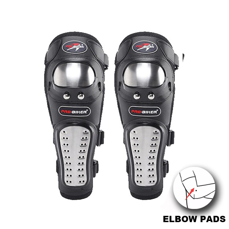 Pro-biker – Kit de protection des genoux pour moto, équipement protecteur, 3 couleurs,: steel ELBOW PADS