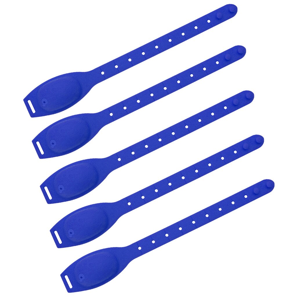 5pc voksne børn flydende armbånd hånddispenser håndvask gel med hel desinficerende håndsprit dispenser flydende håndsprit  p810: Marine blå
