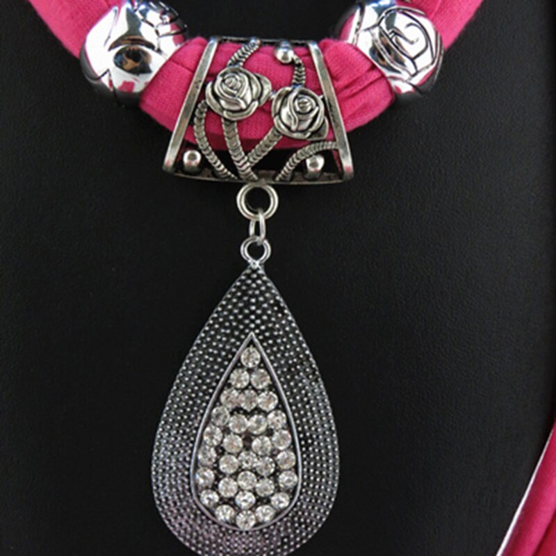 RUNMEIFA Mode-sieraden Sjaal Effen Polyester Mode Diamant Sieraden Hanger Sjaal Voor Vrouwen Waterdruppels