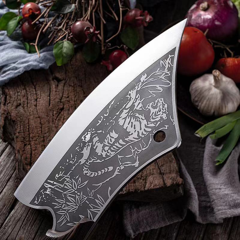 Kitchen Knife High Carbon Steel Butcher Meat Chopping Cleaver Knives Wenge Wood Handle Handmade Forged Chinese Chef Knife