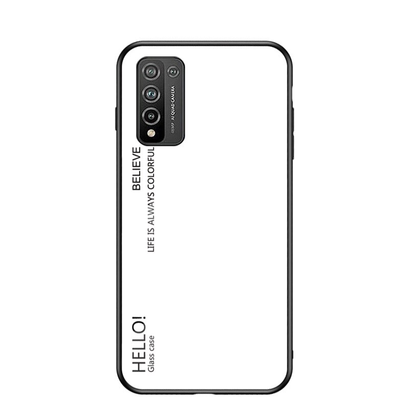 MAKAVO per Huawei Honor 10X Lite coperchio coperchio per telefono Honor 10X Lite in vetro temperato sfumato di lusso per Fundas: bianca