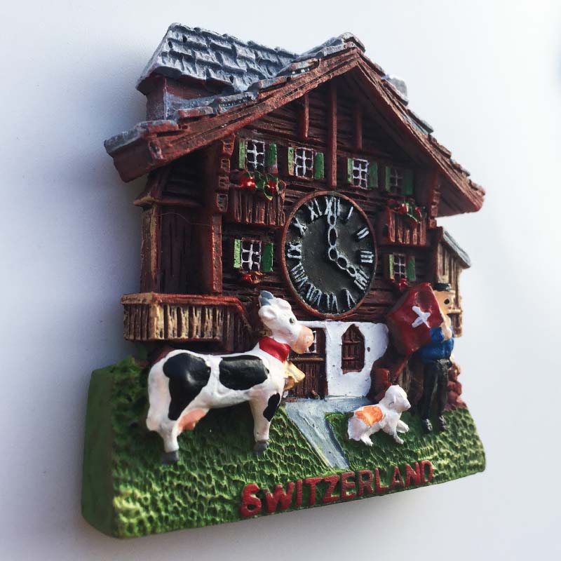 BABELEMI 3D Zwitserland Reizen Toeristische Souvenirs Koelkast Magneten Leuke Koekoeksklok Koelkast Magneet Woondecoratie
