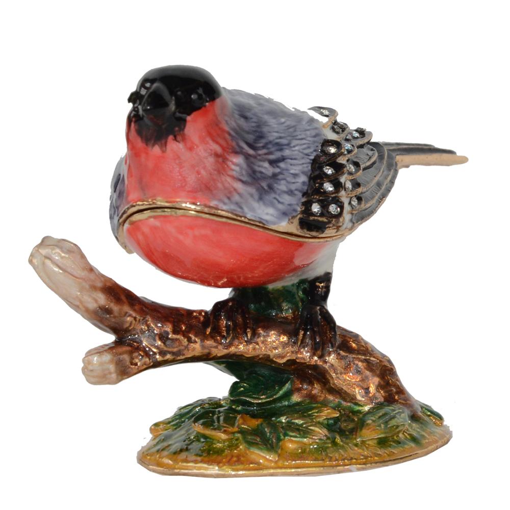 Bullfinch Vogel Trinket Sieraden Container Vogel Decoratie Kerstcadeau Voor Liefhebbers Metalen Tafelblad