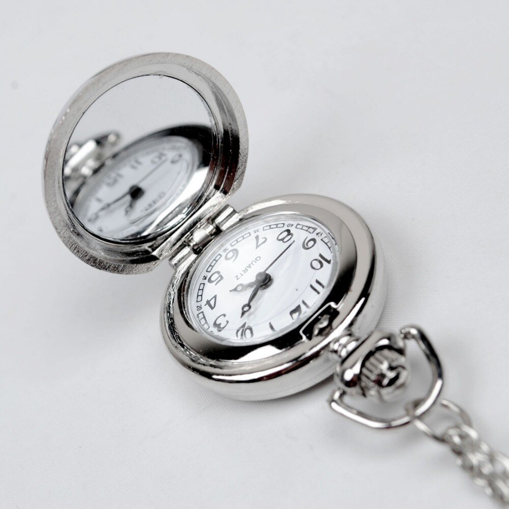 6139 Ceramic Moran Glass Pocket Watch Silver Delicate Cute Women FOB Quartz Watch