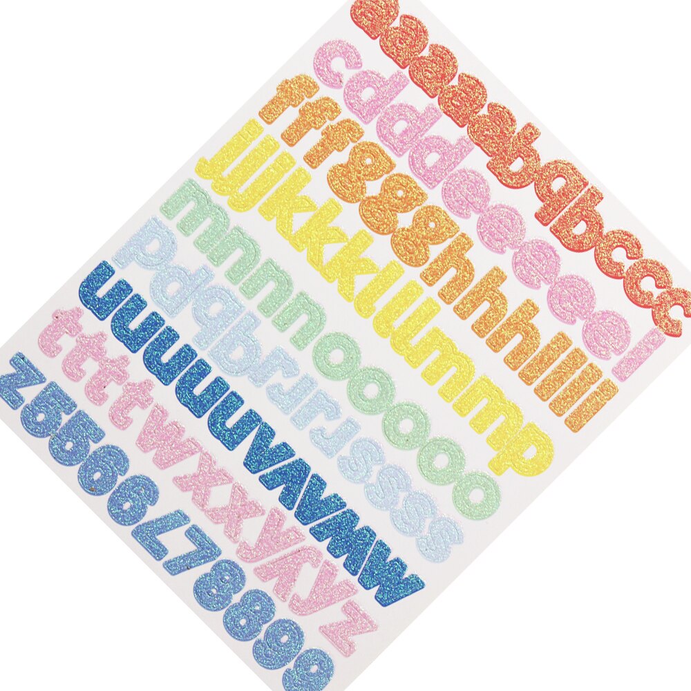 CRZCrafter Glitter Paper Alphabet Stickers 198pcs Crafts Scrapbooking Cardmaking Journal Self Adhesive Embellishments Decoration