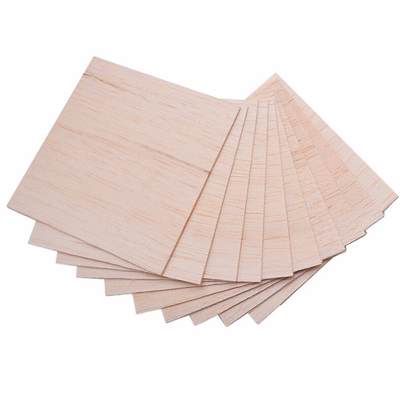 10 st träplatta modell balsa trä gör-det-själv hus fartyg flygplansdelar tillbehör 100 x 100 x 1.5mm