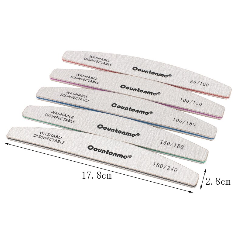 Limes à ongles épaisses pour manucure, lot de 3/5/10 pièces, bloc de tampon incurvé, grain 80/100/150/180/240, accessoires pour Nail Art