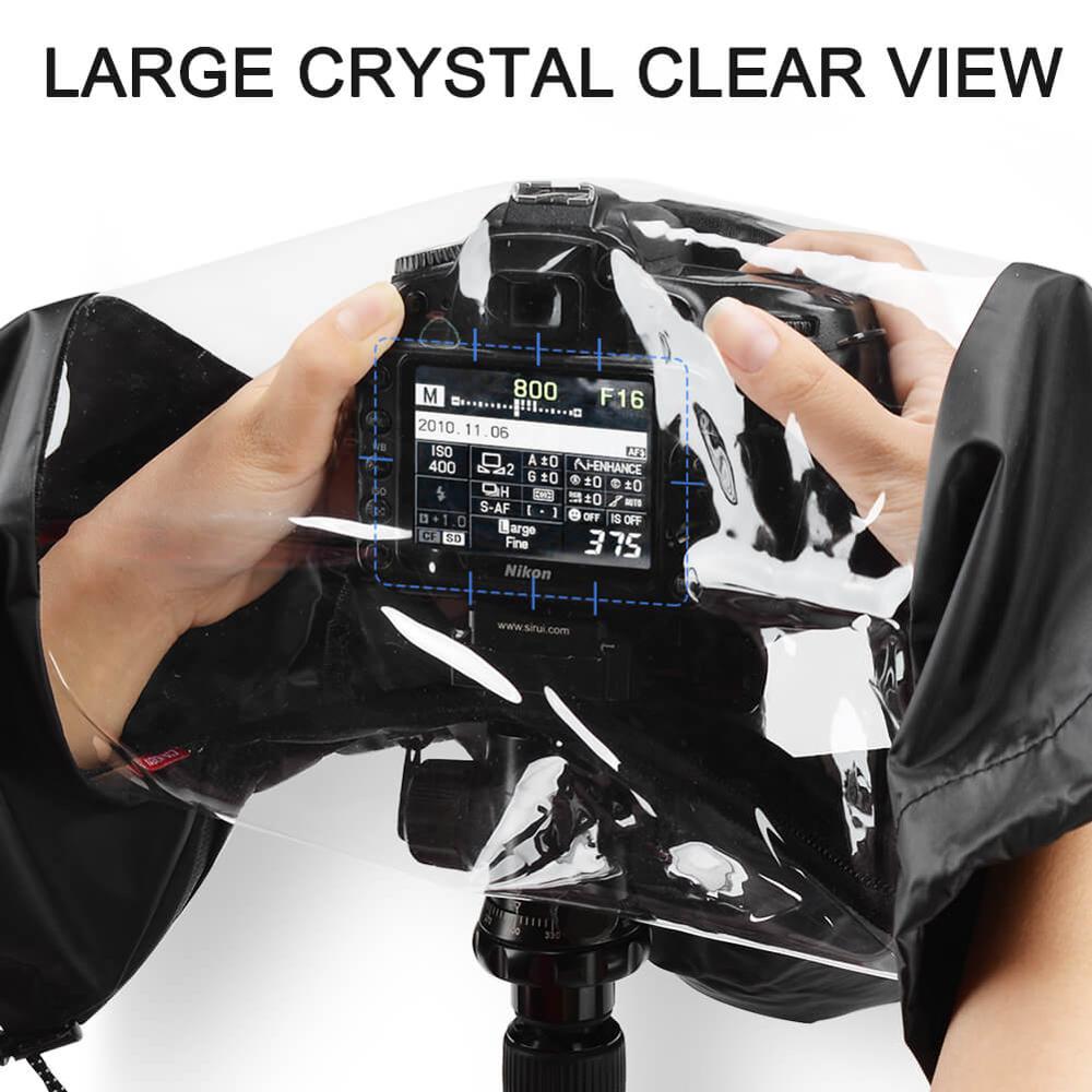 CADeN Camera Rain Cover Waterproof Nylon + Transparent PVC Camera Coat Rainproof Dustproof Protector Cover for Canon Nikon Sony