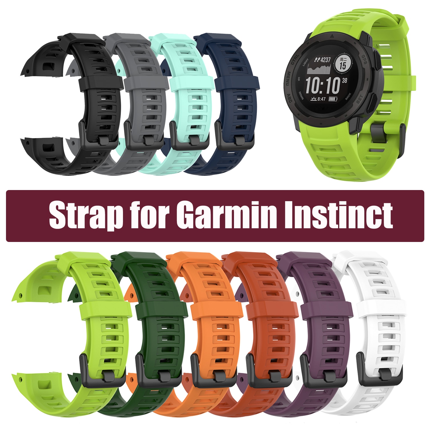 Silicone Wristband For Garmin Instinct Smart Watch Band Strap Replacement Bracelet For Garmin Instinct