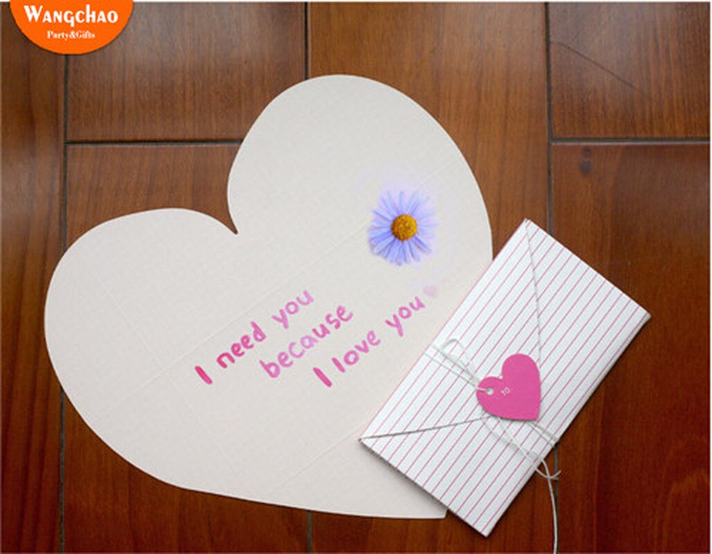2 stk/taske love heart mini lykønskningskort valentinsdagskort diy kort tillykke med fødselsdagskortet bryllupsinvitationskort