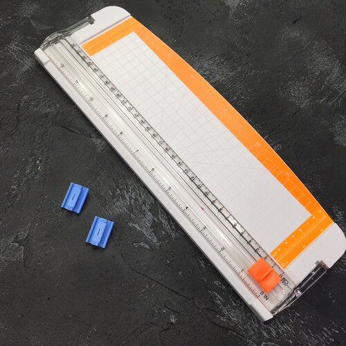 Precision Paper Photo Trimmers Cutter Scrapbook Trimmer Lightweight Cutting Mat MachineDIY Album Handbook Card Cutter: White and 2 blades