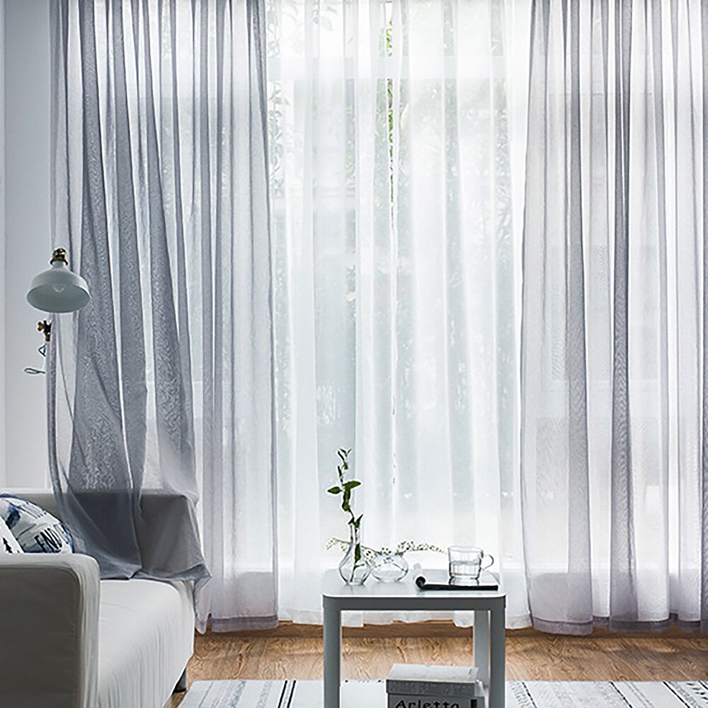 Moderne fenster tüll vorhänge für wohnzimmer schlafzimmer Organza Schleier vorhänge Hotel Dekoration blau weiß rosa grau schier vorhänge