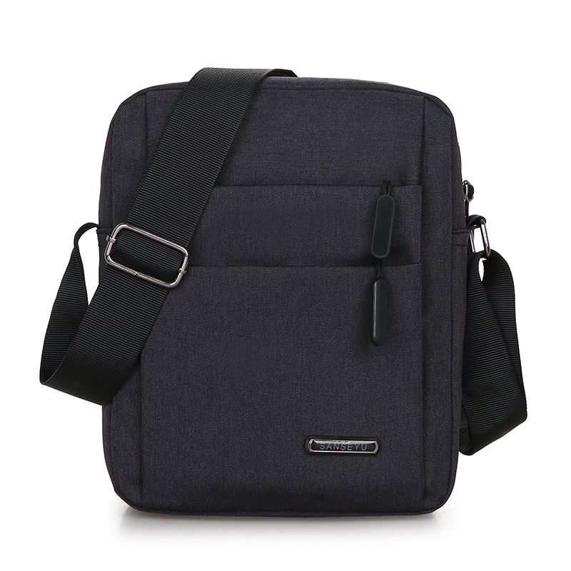 Casual heren schoudertas canvas crossbody tassen herentas handtas capaciteit heren messenger bags dagrugzak: Zwart