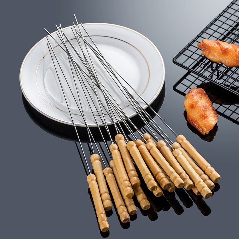 Brochettes De Barbecue - JMA - 6 Pièces - Acier Inoxydable - Manche En