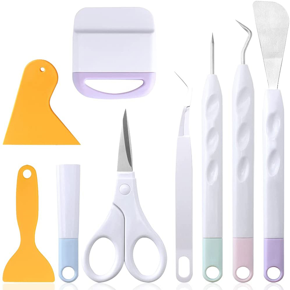 6pcs Cricut Maker Weeding Tools for Vinyl Cricut Maker Accessories Precision Craft Vinyl Tools Kit for silhouette/siser/oracal: 8 PCS