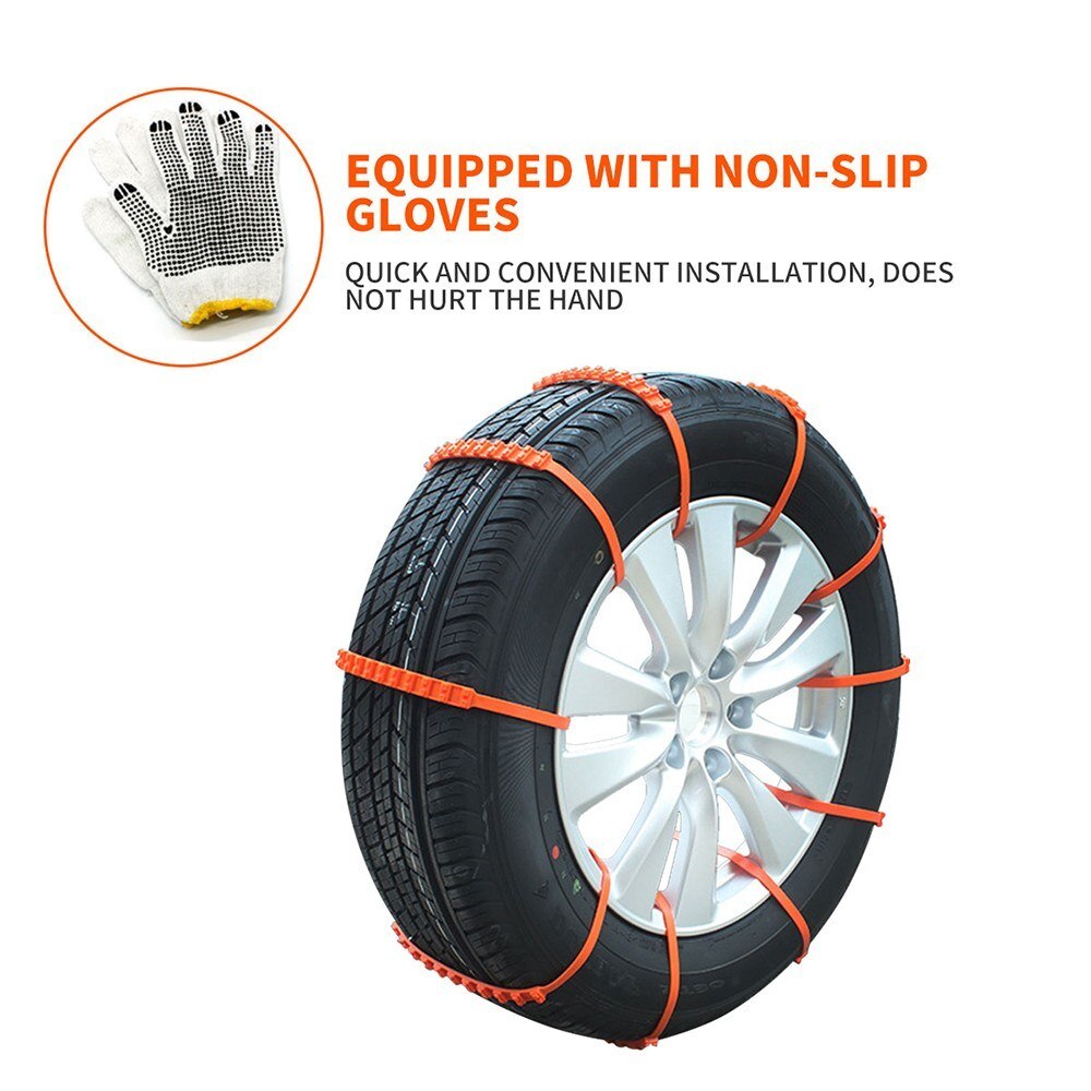 Car Tire Anti-skid Strap 10*910mm Vehicle Tyre Non-slip Zip Grip Strip Adding Tire Traction for Car SUV Van Truck Snow Ice Mud P