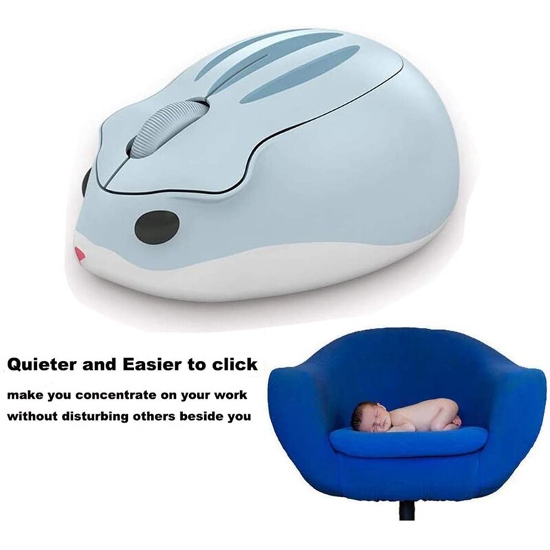 2.4Ghz Wireless Mouse Cute Hamster Shape Portable Mobile Optical 1200DPI USB Mice Cordless Mouse For PC Laptop