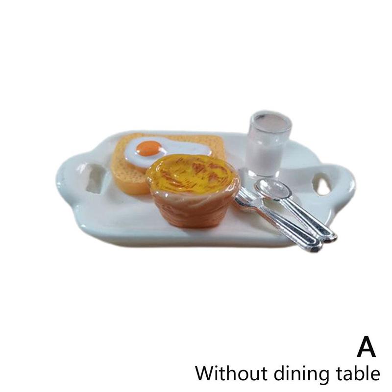 1:12 Simulatie Koffie Brood Ontbijt Set Ontbijt Lade Miniatuur Voedsel Nie Props Diy Keuken Speelgoed: A