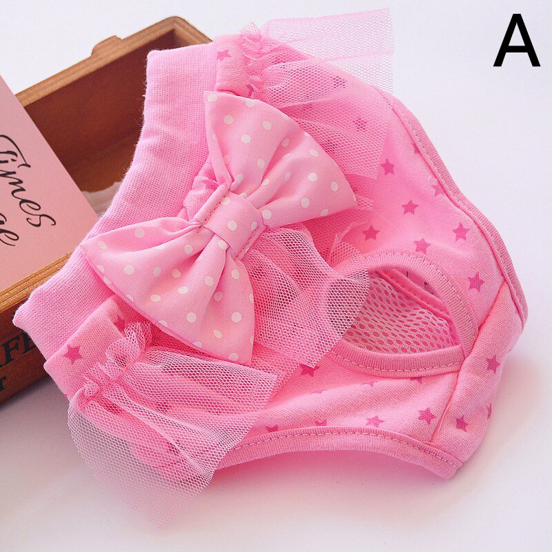 Pet Pantalon Physiologique Sanitaire Chien Couches Lavable Durable Femme Chien Chiot Short Couche-Culotte Sous-Vêtement Pour Animaux De Compagnie Produits Pour Animaux De Compagnie: Pink / S