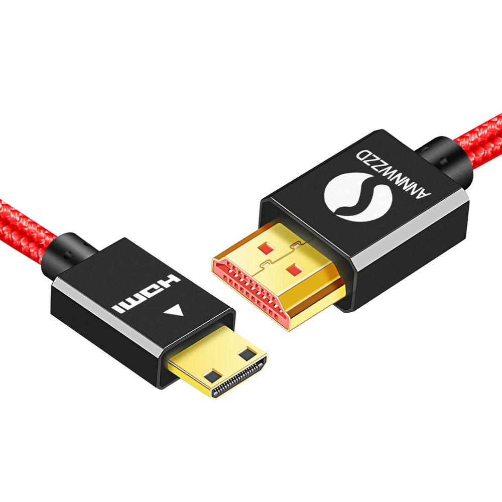 Mini Hdmi Naar Hdmi Kabel-Compatibel 4K 3D Hoge Snelheid Mini Hdmi Kabel Vergulde Voor Digitale camera 'S Camcorders Tablet En Laptop: 2m