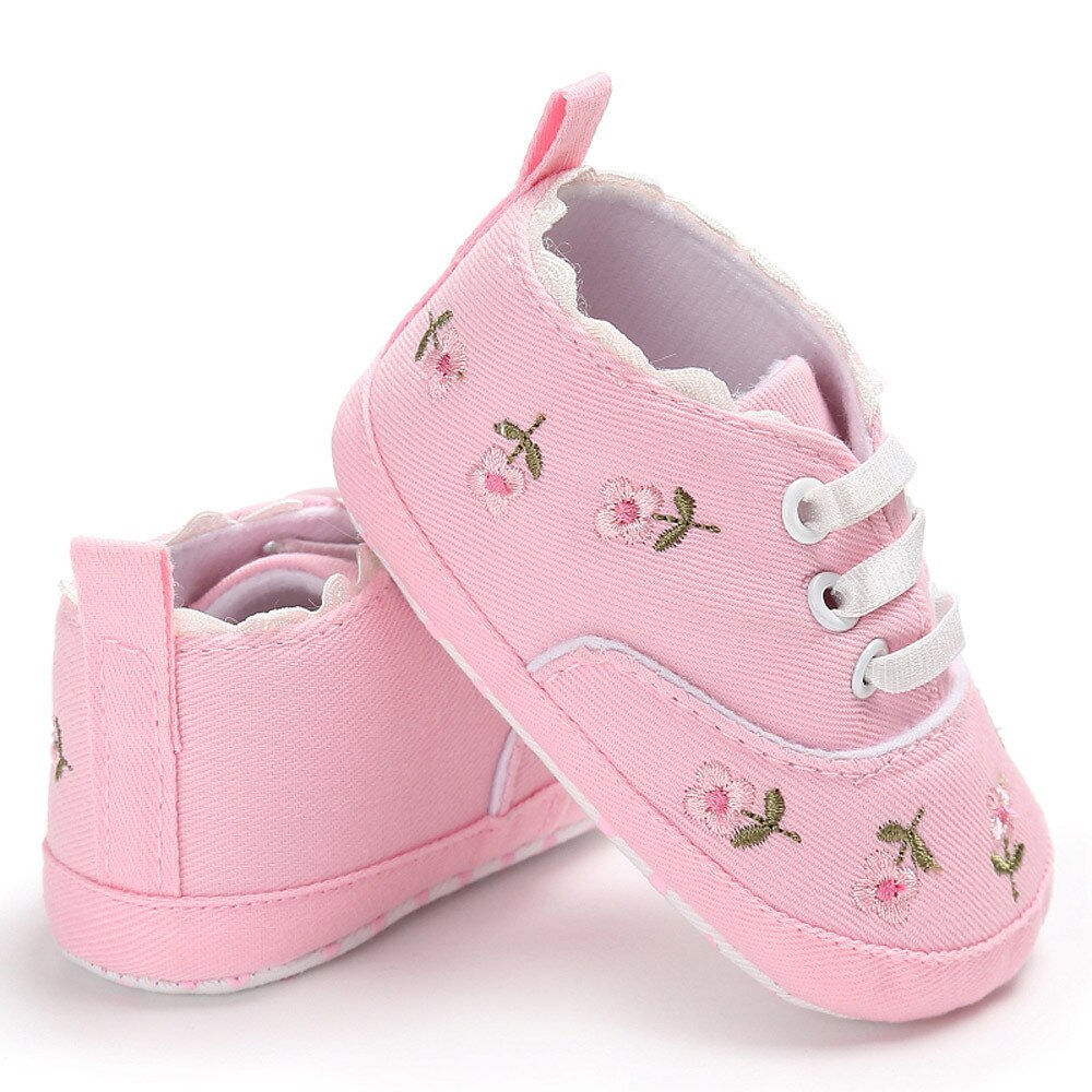#37 printemps automne bébé chaussures pour -né impression florale bébé filles semelle souple premiers marcheurs chaussures antidérapantes pour bébé: A / 11cm