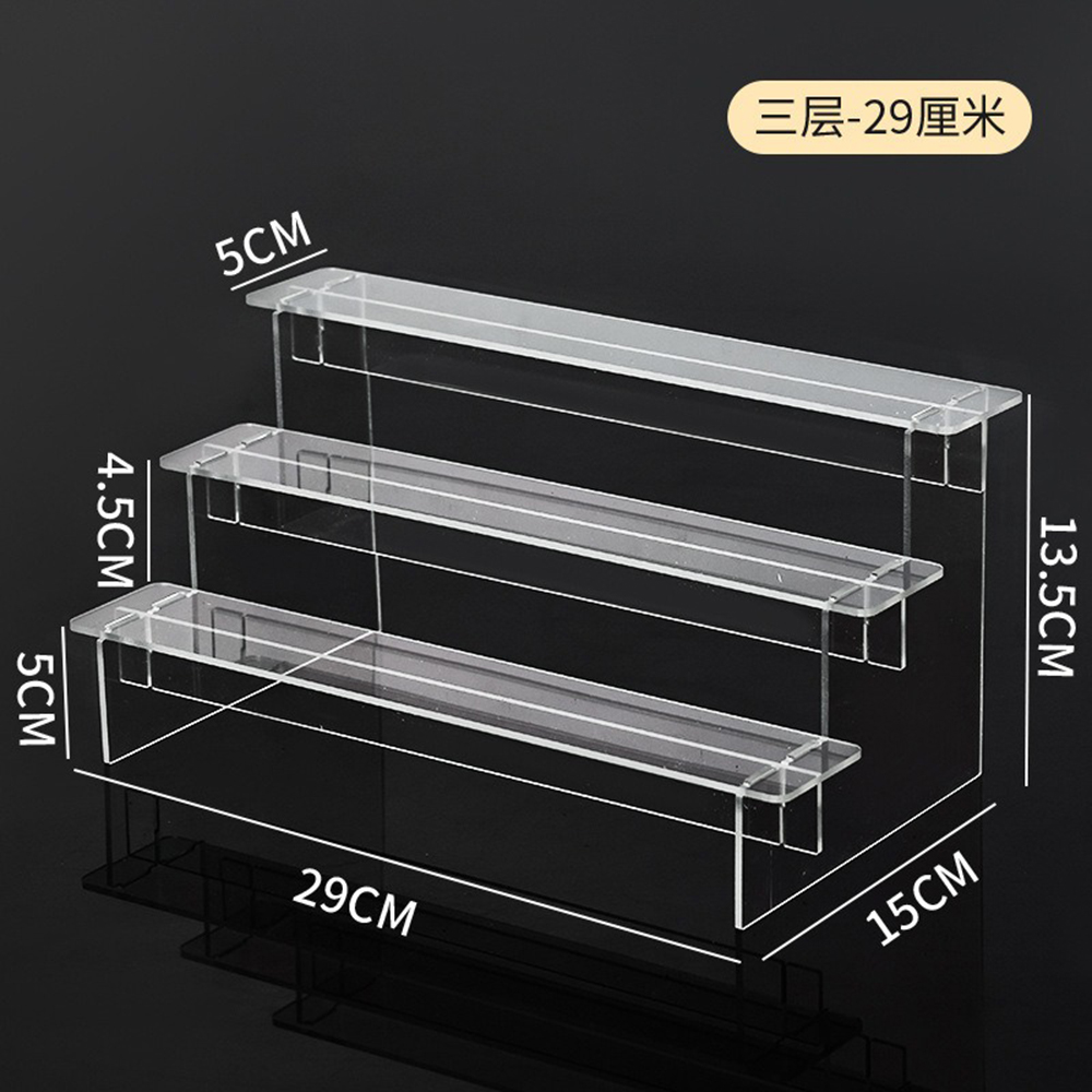 Transparent Shelf Organizers Display Stand Holder Figures Collectibles Storage Rack Perfumes Doll Removable Accessories: Pink