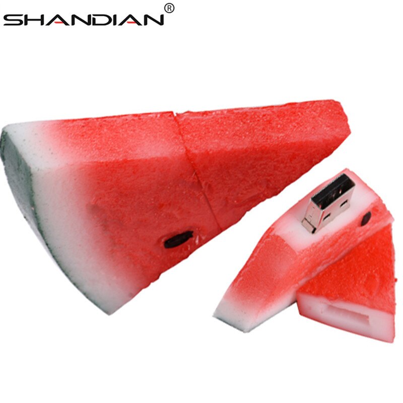 SHANDIAN sandía USB Flash Drive 64GB 32GB 16GB 8GB 4GB de memoria Pen Drive USB2.0 disco mayoristas de fruta Pendrive