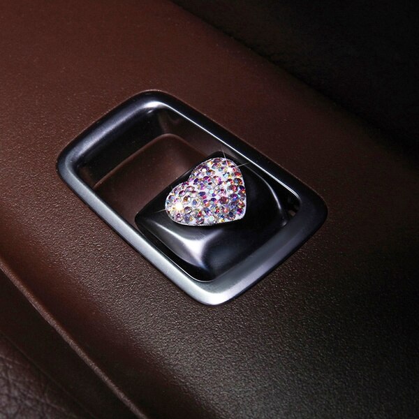 Pegatinas de para coche, 6 uds., cristales, diamantes de imitación, arranque automático, llave de encendido, accesorios de Interior de coche