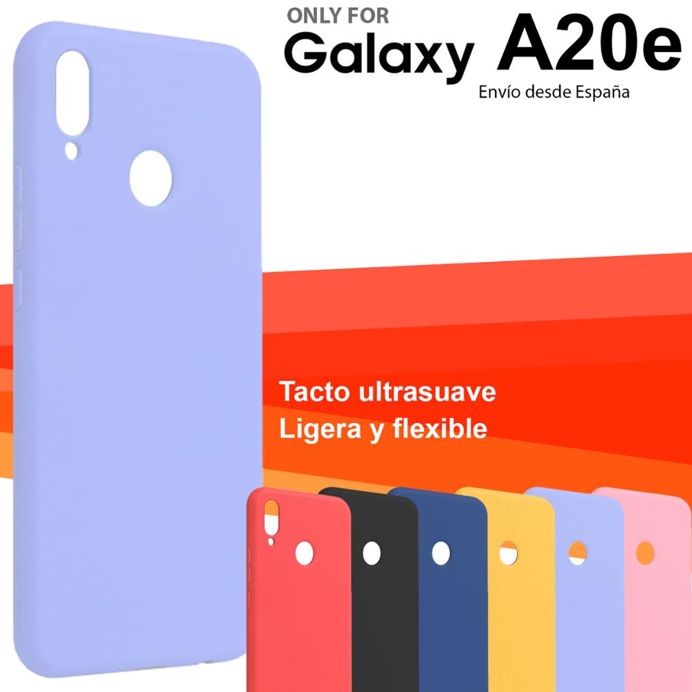 Caso del basamento da Liquido Molle del silicone Compatibile con Samsung galassia A20e flessibile in blu rosa Rosso TRASMETTIAMO DALLA SPAGNA