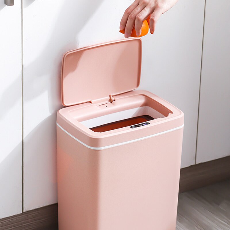 16L Intelligent Trash Can Automatic Sensor Dustbin Sensor Electric Waste Bin Home Rubbish Can For Bedroom Kitchen Bathroom Garba