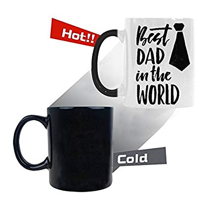 Inspirational Citaat Beste Papa in de Wereld Warmtegevoelige Mok Kleur Veranderende Mok, gelukkige Vaderdag Morphing Koffie Reizen Mok T: Default Title