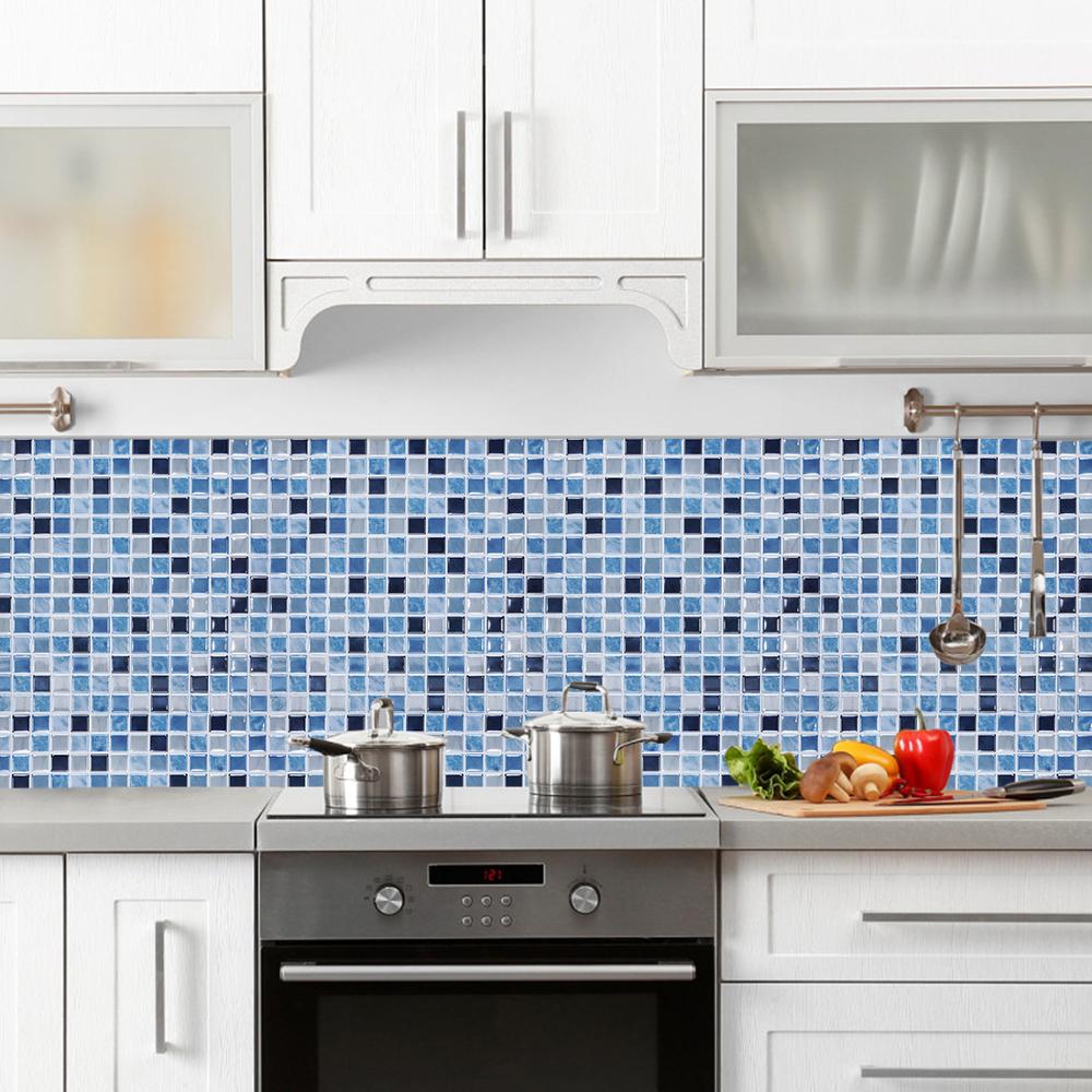 Peel and Stick Mosaic Tile for Kitchen and Bathroom Waterproof Wallpaper DIY Felxible Wall Tiles - 1 Sheet