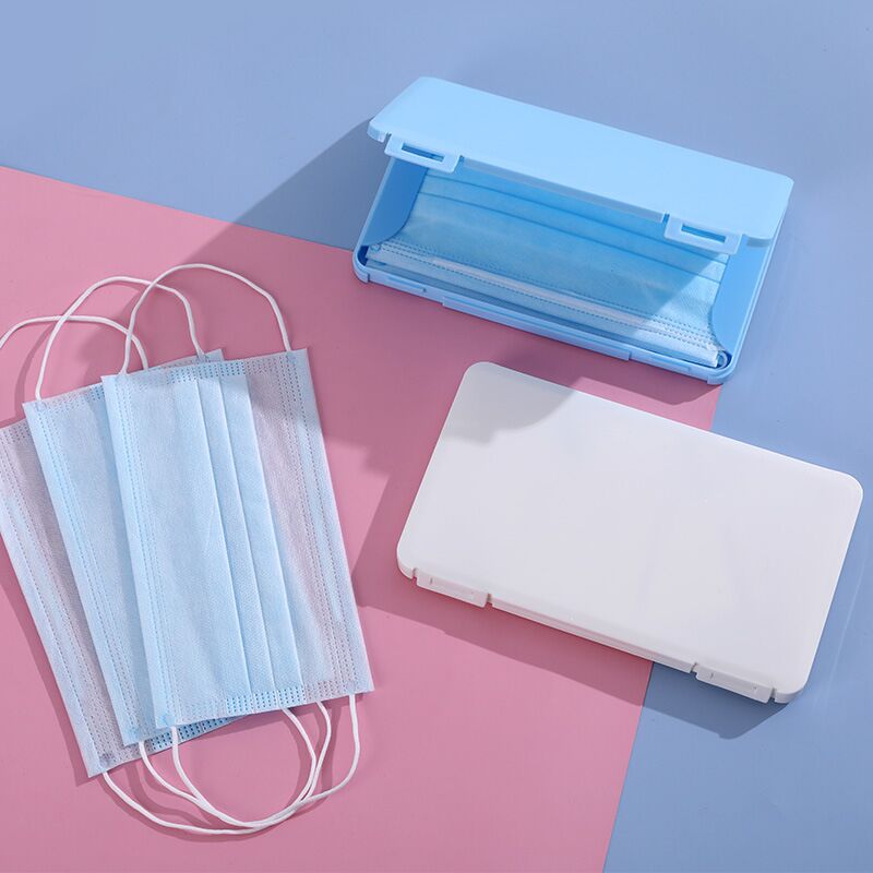 PP cajas de almacenamiento para mascarillas de estudiantes, a prueba de polvo, soporte portátil para mascarilla a prueba de humedad, funda para mascarilla portátil