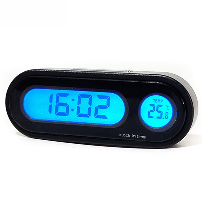 Auto Clock 2 in 1 Digitale Auto Thermometer Elektronische Klok LED Backlight voor Auto Interieur Ornament Mini Klok Auto -Styling