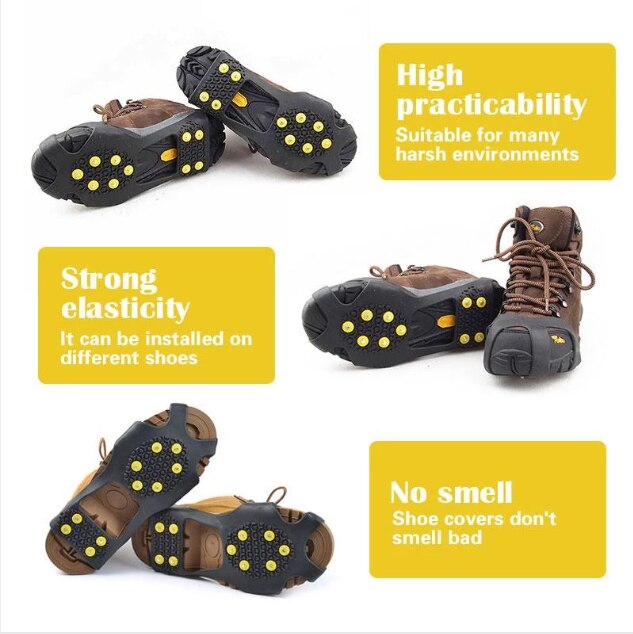 Ijs Antislip Sneeuw Shoe Spikes Grips Anti Slip Schoenen Dekken Outdoor Crampones Cleats Ijskrappen Winter Klimmen Veiligheid Tool