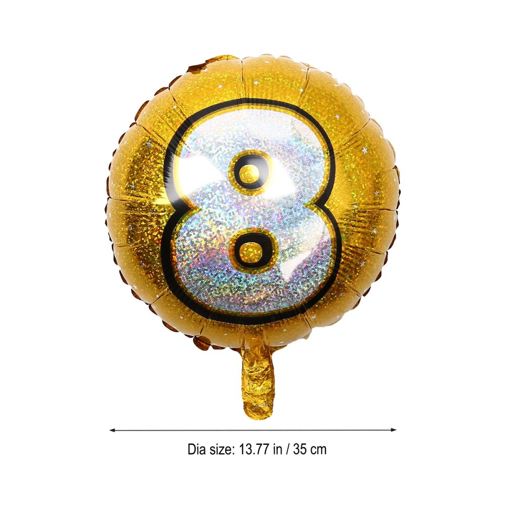 Number 4 Helium Foil Balloons Birthday Number Balloons 4 for Wedding Anniversary Decoration (Gold)