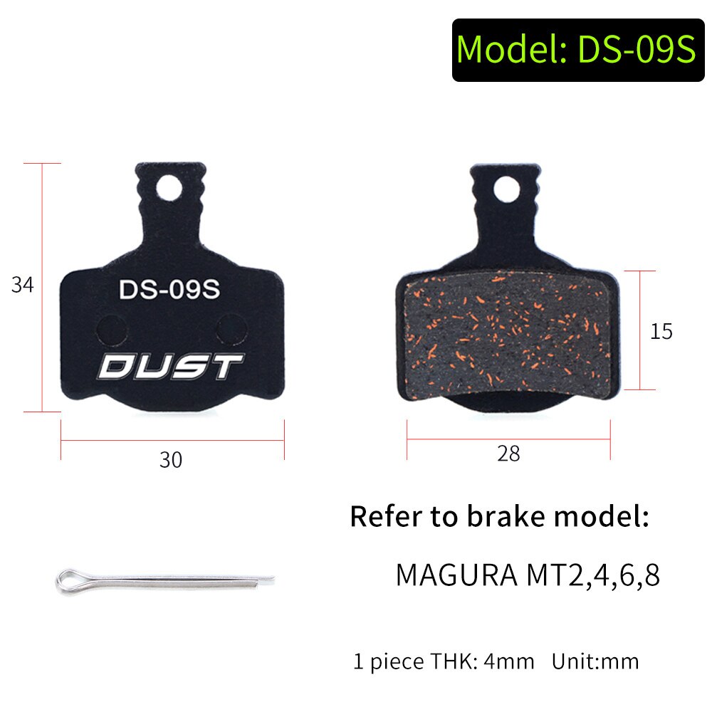 2 Pair MTB Mountain Bike Brake Pads for Shimano M445 355 395 Bicycle Parts Cycling Resin Organic Disc Road Brake Pad: DS-09S