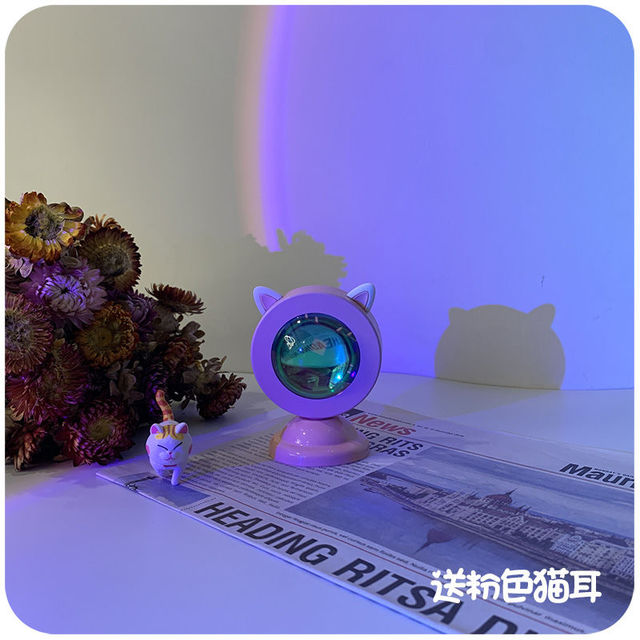 Ins Kawaii – lampe de bureau avec Projection arc-en-ciel, luminaire décoratif d&#39;intérieur, idéal pour un salon: cat ears rainbow