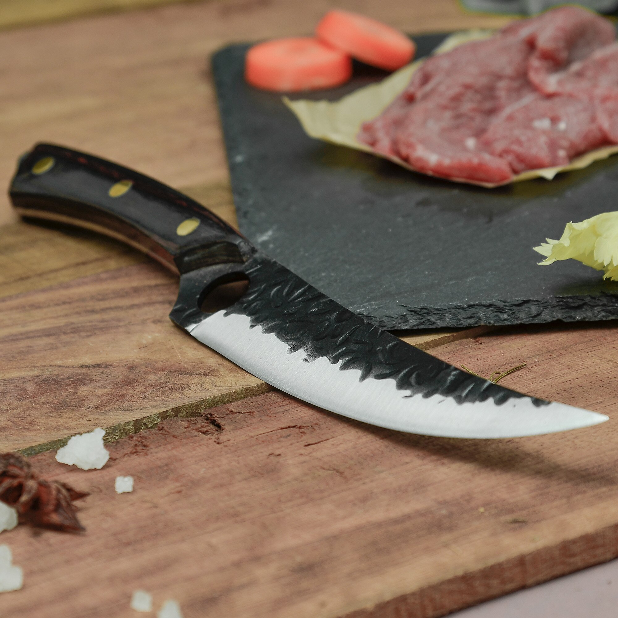 6'' INCH Slicing Boning Fillet Knife High Carbon Chef Full Tang Stainless Steel Steak Utility Wood Handle Box Cooking Tool