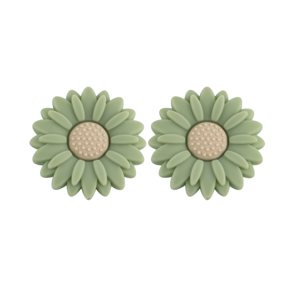 Sunrony 10 st silikonpärlor med 20/30mm blommor för smyckestillverkning, gör-det-själv-pärlor, prästkragefokus, pärlbar penna, armband, nyckelringstillbehör: Lila / Övrig