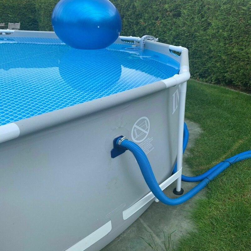 1PC Swimming Pool Pipe Holder Mount Supports Pipes 30-38mm Fits Intex Bestway Above Ground 32mm 38mm Hose Outlet with Cable Tie