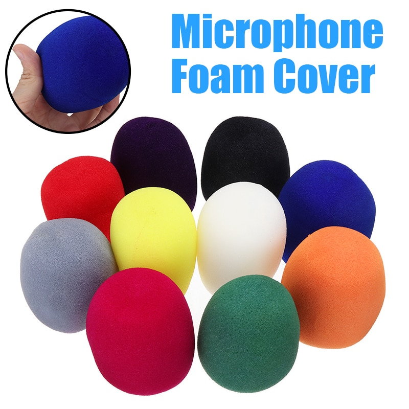 Verkoop 10Pcs Multi Kleur Handheld Stage Bal Vorm Microfoon Voorruit Foam Mic Cover Stage Microfoon Spons